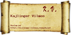 Kajlinger Vilmos névjegykártya